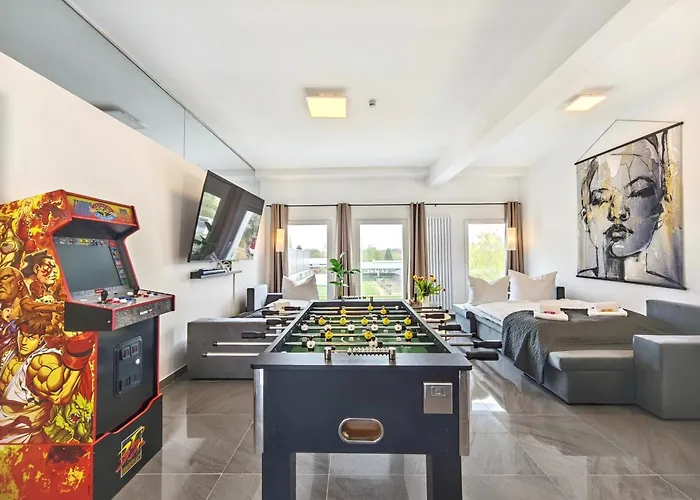 Апартаменты Loft Fuer Bis Zu 12, Whirlpool, Infrarotsauna, Arcade-spiele, Tischfussball, Wii *